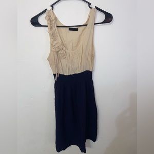 Mine Navy & Cream Tank Dress - Size Medium